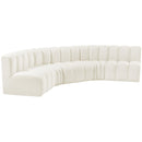  Manufacturer Color_Cream -- Arc 133" Cream Velvet Upholstered 5 pc Modular Sectional IMAGE 5