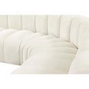  Manufacturer Color_Cream -- Arc 133" Cream Velvet Upholstered 5 pc Modular Sectional IMAGE 9