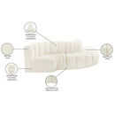  Manufacturer Color_Cream -- Arc 122" Cream Velvet Upholstered 5 pc Modular Sectional IMAGE 11