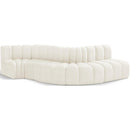  Manufacturer Color_Cream -- Arc 122" Cream Velvet Upholstered 5 pc Modular Sectional IMAGE 1