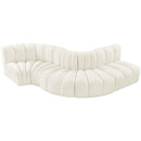  Manufacturer Color_Cream -- Arc 122" Cream Velvet Upholstered 5 pc Modular Sectional IMAGE 4