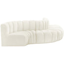  Manufacturer Color_Cream -- Arc 122" Cream Velvet Upholstered 5 pc Modular Sectional IMAGE 5