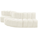  Manufacturer Color_Cream -- Arc 122" Cream Velvet Upholstered 5 pc Modular Sectional IMAGE 6
