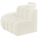  Manufacturer Color_Cream -- Arc 122" Cream Velvet Upholstered 5 pc Modular Sectional IMAGE 7
