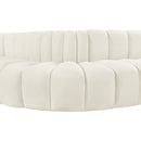  Manufacturer Color_Cream -- Arc 122" Cream Velvet Upholstered 5 pc Modular Sectional IMAGE 9