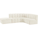  Manufacturer Color_Cream -- Arc 127" Cream Velvet Upholstered 5 pc Modular Sectional IMAGE 10