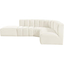  Manufacturer Color_Cream -- Arc 127" Cream Velvet Upholstered 5 pc Modular Sectional IMAGE 11