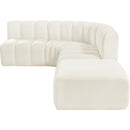 Manufacturer Color_Cream -- Arc 127" Cream Velvet Upholstered 5 pc Modular Sectional IMAGE 12