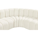 Meridian Arc Cream Velvet 5 pc Modular Sectional IMAGE 15