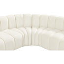  Manufacturer Color_Cream -- Arc 127" Cream Velvet Upholstered 5 pc Modular Sectional IMAGE 15