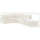 Manufacturer Color_Cream -- Arc 127" Cream Velvet Upholstered 5 pc Modular Sectional IMAGE 16