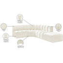  Manufacturer Color_Cream -- Arc 127" Cream Velvet Upholstered 5 pc Modular Sectional IMAGE 17