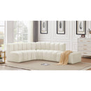  Manufacturer Color_Cream -- Arc 127" Cream Velvet Upholstered 5 pc Modular Sectional IMAGE 2