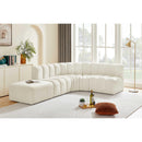  Manufacturer Color_Cream -- Arc 127" Cream Velvet Upholstered 5 pc Modular Sectional IMAGE 3