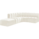  Manufacturer Color_Cream -- Arc 127" Cream Velvet Upholstered 5 pc Modular Sectional IMAGE 4