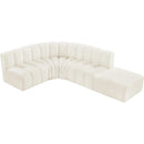  Manufacturer Color_Cream -- Arc 127" Cream Velvet Upholstered 5 pc Modular Sectional IMAGE 7