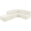  Manufacturer Color_Cream -- Arc 127" Cream Velvet Upholstered 5 pc Modular Sectional IMAGE 8
