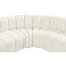  Manufacturer Color_Cream -- Arc 145" Cream Velvet Upholstered 6 pc Modular Sectional IMAGE 10