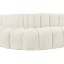 Meridian Arc Cream Velvet 6 pc Modular Sectional IMAGE 13