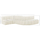  Manufacturer Color_Cream -- Arc 145" Cream Velvet Upholstered 6 pc Modular Sectional IMAGE 14