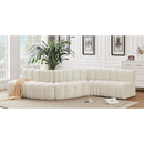  Manufacturer Color_Cream -- Arc 145" Cream Velvet Upholstered 6 pc Modular Sectional IMAGE 2