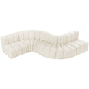  Manufacturer Color_Cream -- Arc 145" Cream Velvet Upholstered 6 pc Modular Sectional IMAGE 4