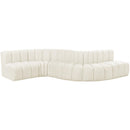  Manufacturer Color_Cream -- Arc 145" Cream Velvet Upholstered 6 pc Modular Sectional IMAGE 5