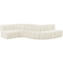 Meridian Arc Cream Velvet 6 pc Modular Sectional IMAGE 5