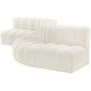  Manufacturer Color_Cream -- Arc 145" Cream Velvet Upholstered 6 pc Modular Sectional IMAGE 7