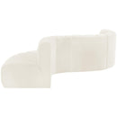  Manufacturer Color_Cream -- Arc 145" Cream Velvet Upholstered 6 pc Modular Sectional IMAGE 8
