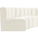  Manufacturer Color_Cream -- Arc 151" Cream Velvet Upholstered 6 pc Modular Sectional IMAGE 10