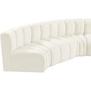  Manufacturer Color_Cream -- Arc 151" Cream Velvet Upholstered 6 pc Modular Sectional IMAGE 11