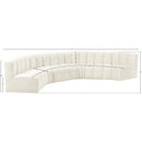  Manufacturer Color_Cream -- Arc 151" Cream Velvet Upholstered 6 pc Modular Sectional IMAGE 12