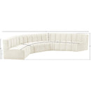 Meridian Arc Cream Velvet 6 pc Modular Sectional IMAGE 12