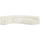  Manufacturer Color_Cream -- Arc 151" Cream Velvet Upholstered 6 pc Modular Sectional IMAGE 1