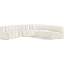 Meridian Arc Cream Velvet 6 pc Modular Sectional IMAGE 1