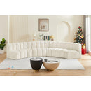 Meridian Arc Cream Velvet 6 pc Modular Sectional IMAGE 2