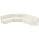  Manufacturer Color_Cream -- Arc 151" Cream Velvet Upholstered 6 pc Modular Sectional IMAGE 4