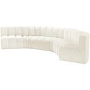  Manufacturer Color_Cream -- Arc 151" Cream Velvet Upholstered 6 pc Modular Sectional IMAGE 6