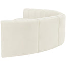  Manufacturer Color_Cream -- Arc 151" Cream Velvet Upholstered 6 pc Modular Sectional IMAGE 7