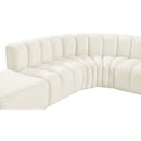  Manufacturer Color_Cream -- Arc 146" Cream Velvet Upholstered 6 pc Modular Sectional IMAGE 12