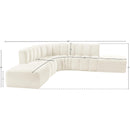  Manufacturer Color_Cream -- Arc 146" Cream Velvet Upholstered 6 pc Modular Sectional IMAGE 13