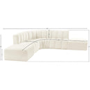 Meridian Arc Cream Velvet 6 pc Modular Sectional IMAGE 13