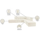  Manufacturer Color_Cream -- Arc 146" Cream Velvet Upholstered 6 pc Modular Sectional IMAGE 14