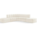  Manufacturer Color_Cream -- Arc 146" Cream Velvet Upholstered 6 pc Modular Sectional IMAGE 1