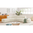  Manufacturer Color_Cream -- Arc 146" Cream Velvet Upholstered 6 pc Modular Sectional IMAGE 2