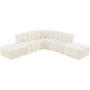  Manufacturer Color_Cream -- Arc 146" Cream Velvet Upholstered 6 pc Modular Sectional IMAGE 4