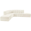  Manufacturer Color_Cream -- Arc 146" Cream Velvet Upholstered 6 pc Modular Sectional IMAGE 5