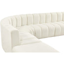  Manufacturer Color_Cream -- Arc 146" Cream Velvet Upholstered 6 pc Modular Sectional IMAGE 7