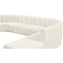  Manufacturer Color_Cream -- Arc 146" Cream Velvet Upholstered 6 pc Modular Sectional IMAGE 9